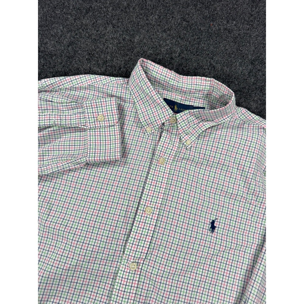 Polo Ralph Lauren Shirt Mens XXL Slim Fit Plaid Check Button Down Pony Logo